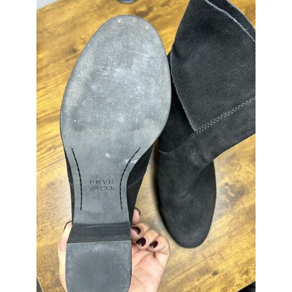 Frye Women’s Suede Leather Slouch Mid Ankle Boots Phoebe Black Size 9M - Picture 5 of 8